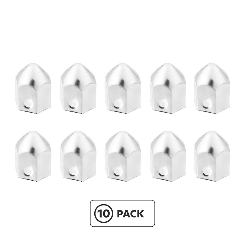 UP-10003P 1-1/2" x 2-1/4" Chrome Steel Pointed Nut Covers (10-Pack)