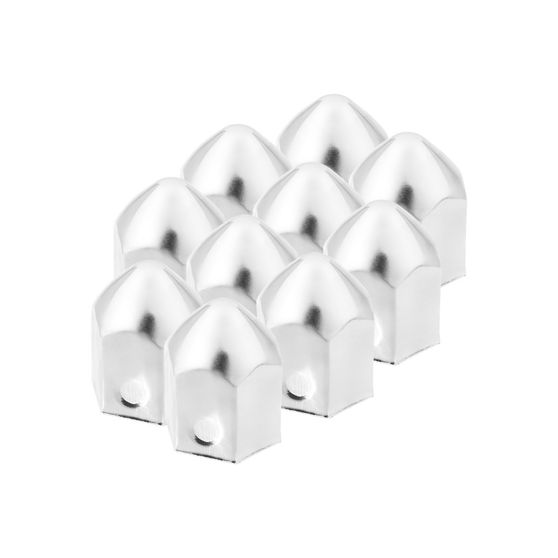 UP-10003P 1-1/2" x 2-1/4" Chrome Steel Pointed Nut Covers (10-Pack)