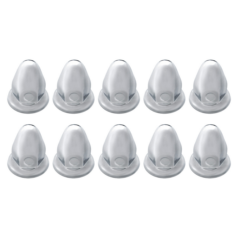 UP-10005P 33mm x 2-1/8" Chrome Steel Bullet Nut Covers With Flange (10-Pack)