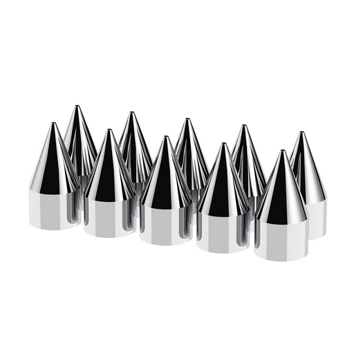 UP-10007 33mm X 4-1/8" Chrome Plastic Spike Nut Covers - Thread-On (Box of 10)