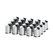 UP-10011 1-1/2" X 3" Chrome Plastic Pointed Nut Covers - Push-On (20-Pack)