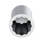 UP-10011 1-1/2" X 3" Chrome Plastic Pointed Nut Covers - Push-On (20-Pack)