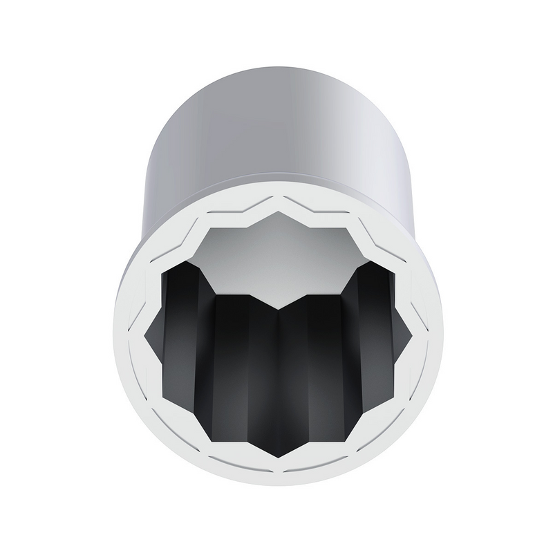UP-10011 1-1/2" X 3" Chrome Plastic Pointed Nut Covers - Push-On (20-Pack)