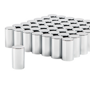 UP-10013CB 33mm x 3-1/2" Chrome Plastic Cylinder Nut Covers - Thread-On (Color Box of 50)