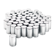 UP-10013CB 33mm x 3-1/2" Chrome Plastic Cylinder Nut Covers - Thread-On (Color Box of 50)