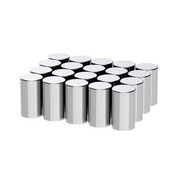 UP-10013 33mm x 3-1/2" Chrome Plastic Cylinder Nut Covers - Thread-On (Color Box of 10)