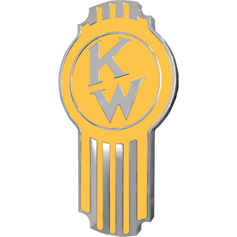 Kenworth Emblem Engraved Old Style Yellow 220 EMBLEM Sandy Brown