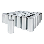 UP-10034CB 33mm X 4-1/4" Chrome Plastic Tall Cylinder Nut Covers - Thread-On (60-Pack)