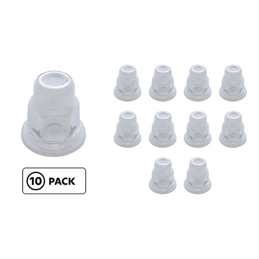 UP-10043P 32mm x 2" Chrome Steel Tall Nut Covers With Flange (10-Pack)