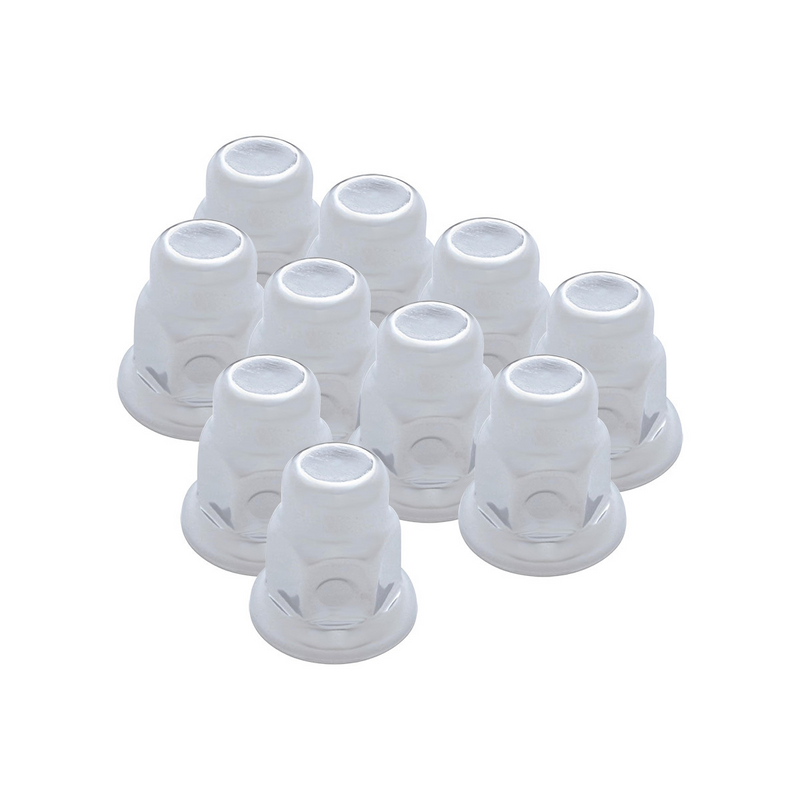 UP-10043P 32mm x 2" Chrome Steel Tall Nut Covers With Flange (10-Pack)