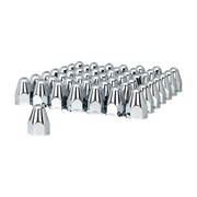 UP-10045CB 1-1/2" X 2-3/4" Chrome Plastic Bullet Nut Covers - Push-On (60-Pack)