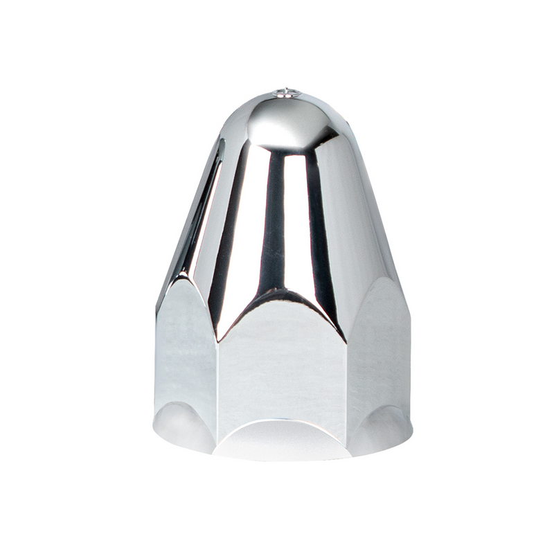 UP-10045CB 1-1/2" X 2-3/4" Chrome Plastic Bullet Nut Covers - Push-On (60-Pack)