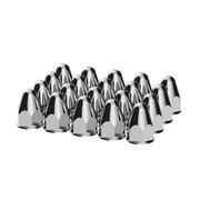 UP-10045 1-1/2" X 2-3/4" Chrome Plastic Bullet Nut Covers - Push-On (Color Box of 20)