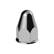 UP-10045 1-1/2" X 2-3/4" Chrome Plastic Bullet Nut Covers - Push-On (Color Box of 20)
