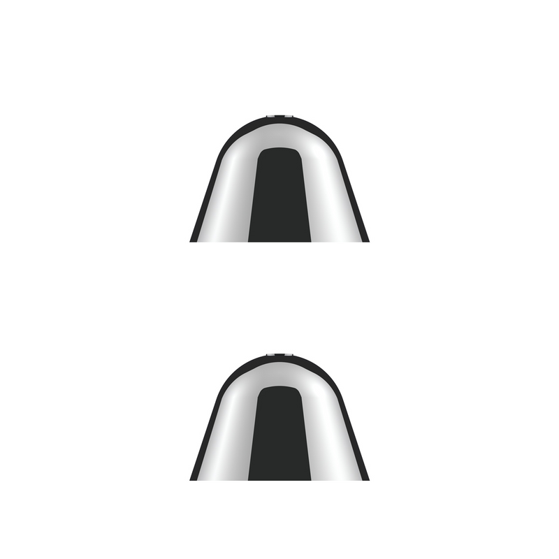 UP-10045 1-1/2" X 2-3/4" Chrome Plastic Bullet Nut Covers - Push-On (Color Box of 20)