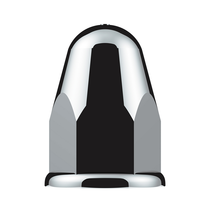 UP-10046B 1-1/2" X 2-3/4" Chrome Plastic Slotted Bullet Nut Cover With Flange - Push-On (Bulk)