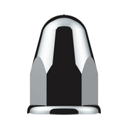 UP-10046 1-1/2" X 2-3/4" Chrome Plastic Slotted Bullet Nut Covers With Flange - Push-On (Color Box of 20)