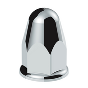 UP-10046 1-1/2" X 2-3/4" Chrome Plastic Slotted Bullet Nut Covers With Flange - Push-On (Color Box of 20)