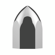 UP-10047 1-1/2" X 2-3/4" Chrome Plastic Bullet Nut Covers - Push-On (20-Pack)