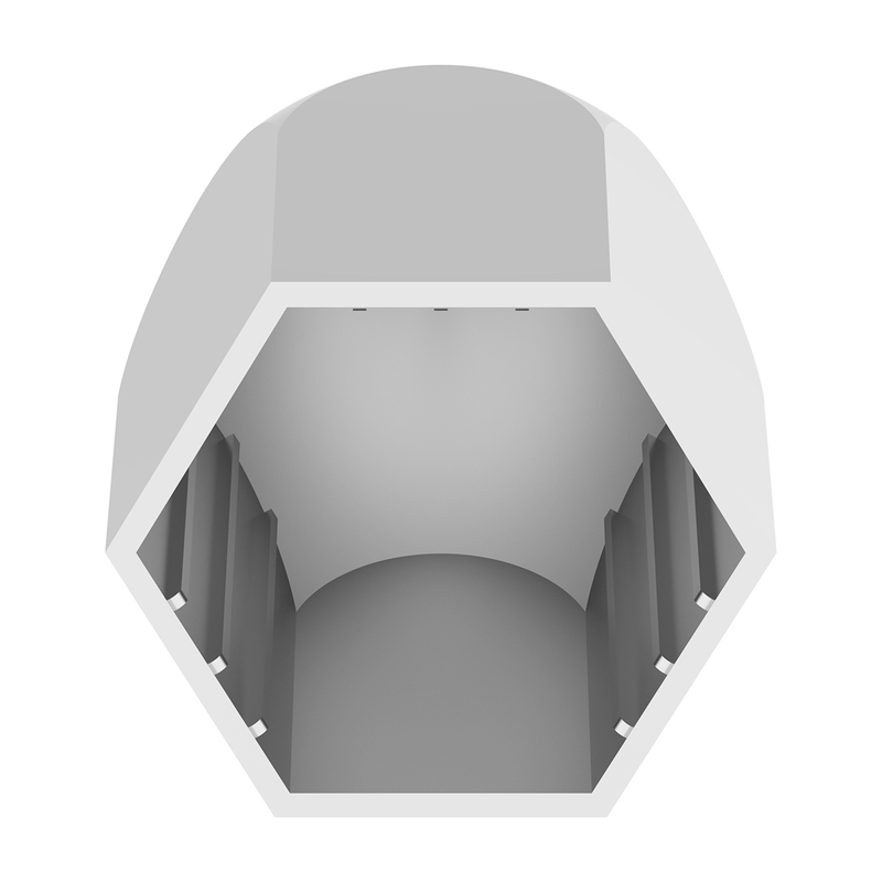 UP-10047 1-1/2" X 2-3/4" Chrome Plastic Bullet Nut Covers - Push-On (20-Pack)