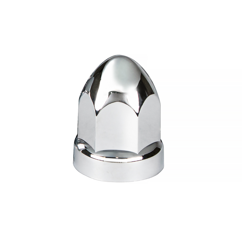 UP-10049B 33mm X 2-3/4" Chrome Plastic Bullet Nut Cover With Flange - Push-On (Bulk)