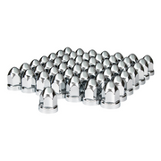 UP-10049CB 33mm X 2-3/4" Chrome Plastic Bullet Nut Covers With Flange- Push-On (60-Pack)