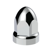 UP-10049 33mm X 2-3/4" Chrome Plastic Bullet Nut Covers With Flange - Push-On (Box of 20 )