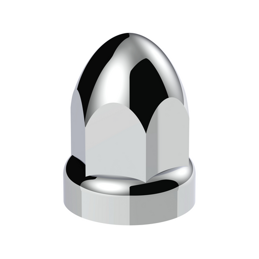 UP-10049 33mm X 2-3/4" Chrome Plastic Bullet Nut Covers With Flange - Push-On (Box of 20 )