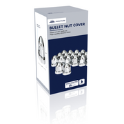 UP-10049 33mm X 2-3/4" Chrome Plastic Bullet Nut Covers With Flange - Push-On (Box of 20 )