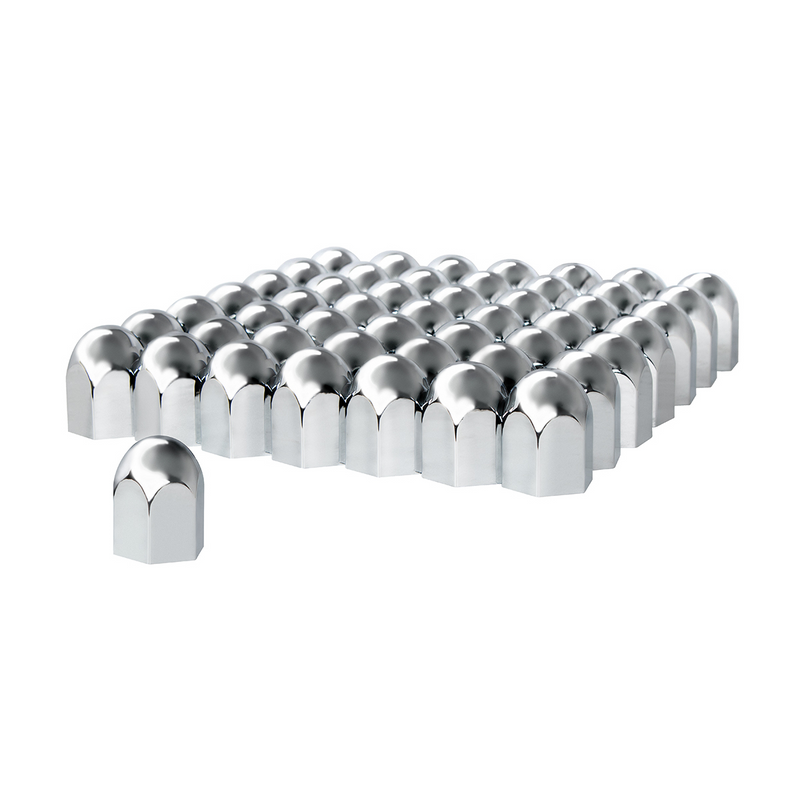 UP-10057CB 1-1/2" X 2-1/4" Chrome Plastic Standard Nut Covers - Push-On (60-Pack)