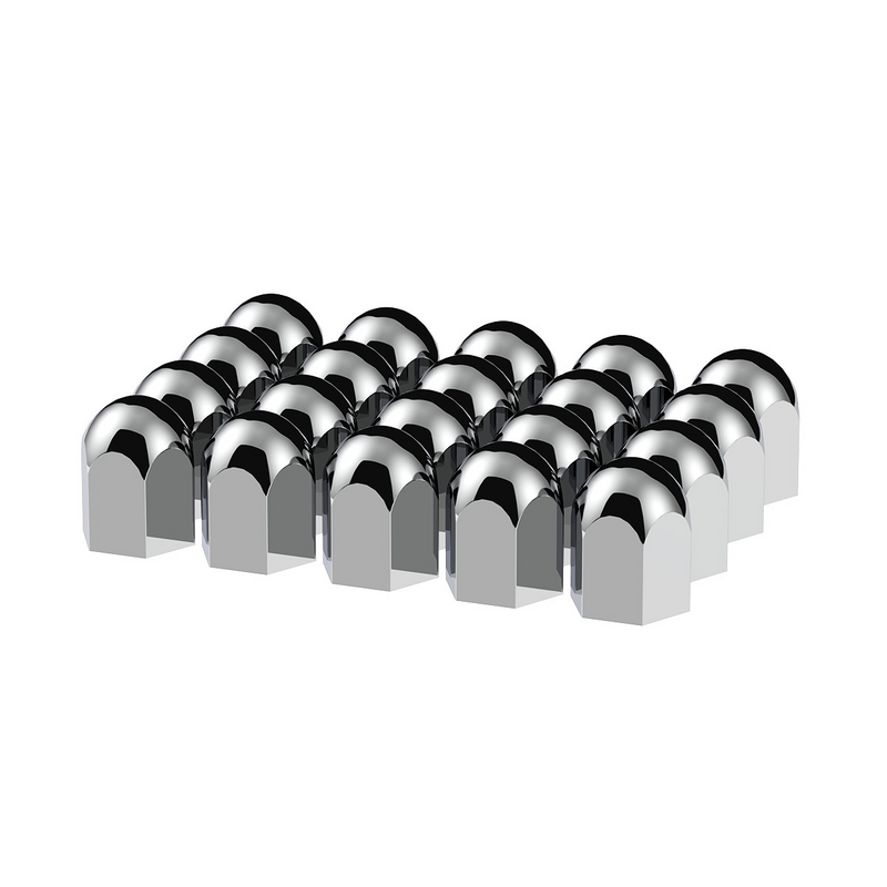 UP-10057 1-1/2" X 2-1/4" Chrome Plastic Standard Nut Covers - Push-On (Box Of 20 )