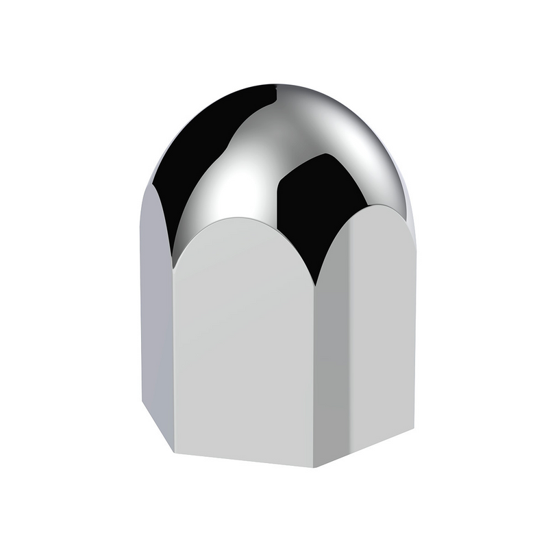 UP-10057 1-1/2" X 2-1/4" Chrome Plastic Standard Nut Covers - Push-On (Box Of 20 )