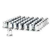 UP-10058CB 33mm X 2-7/16" Chrome Plastic Standard Nut Cover With Flange - Push-On (Color Box of 60)