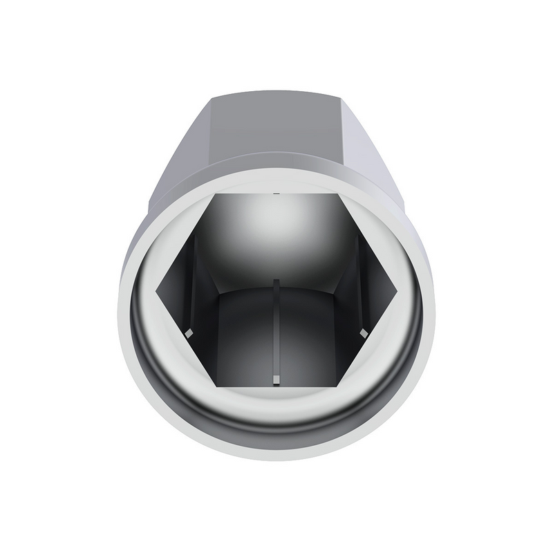 UP-10058 33mm X 2-7/16" Chrome Plastic Standard Nut Covers With Flange - Push-On (Color Box of 20)