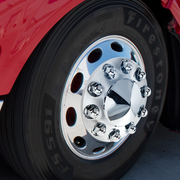 UP-10058 33mm X 2-7/16" Chrome Plastic Standard Nut Covers With Flange - Push-On (Color Box of 20)