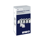 UP-10058 33mm X 2-7/16" Chrome Plastic Standard Nut Covers With Flange - Push-On (Color Box of 20)