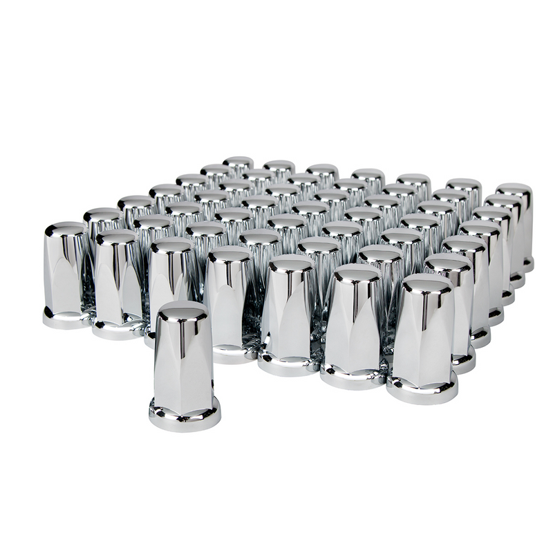 UP-10059CB 33mm X 3-1/4" Chrome Plastic Tall Classic Nut Covers - Push-On (60-Pack)