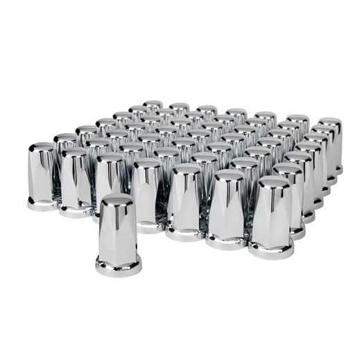 UP-10059CB 33mm X 3-1/4" Chrome Plastic Tall Classic Nut Covers - Push-On (60-Pack)