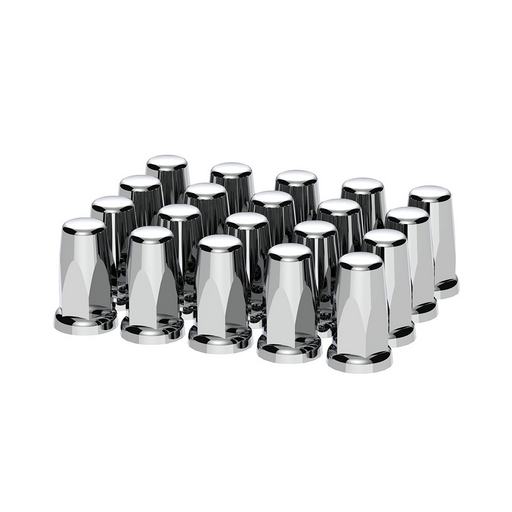 UP-10059 33mm X 3-1/4" Chrome Plastic Tall Nut Covers With Flange - Push-On (Box of 20)