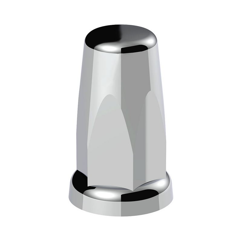 UP-10059 33mm X 3-1/4" Chrome Plastic Tall Nut Covers With Flange - Push-On (Box of 20)