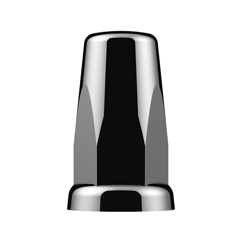 UP-10059 33mm X 3-1/4" Chrome Plastic Tall Nut Covers With Flange - Push-On (Box of 20)