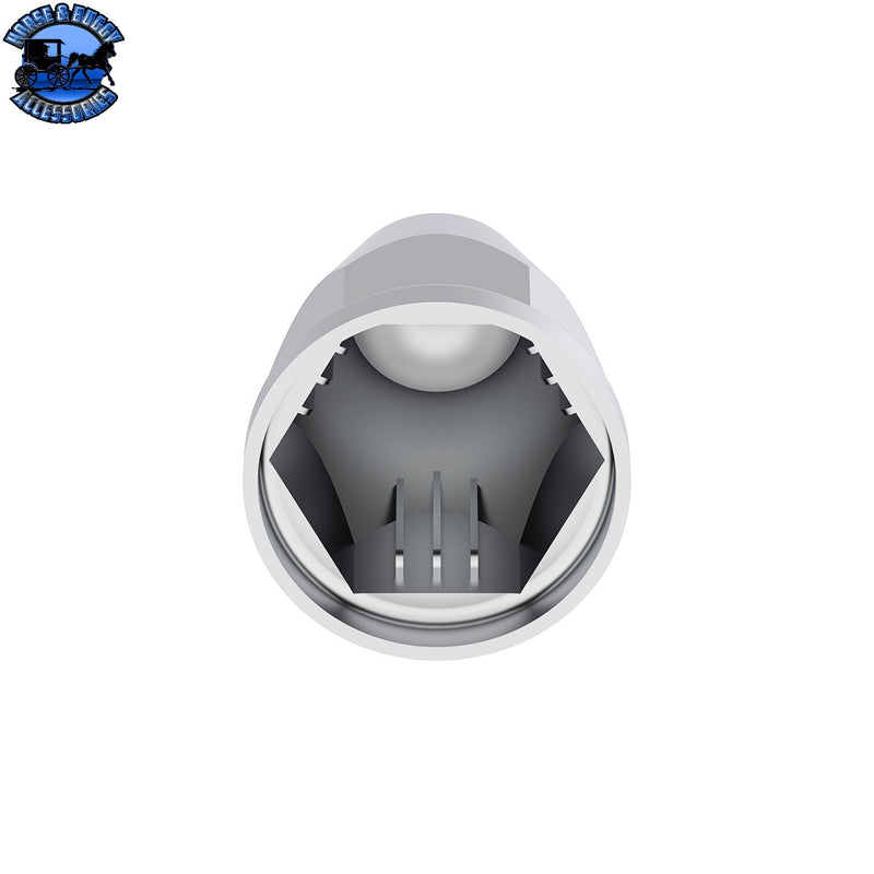 UP-10060B 33mm x 2-5/8" Chrome Plastic Bullet Nut Cover With Flange - Push-On (Bulk)