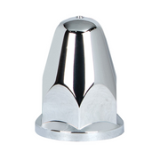 UP-10060CB 33mm X 2-5/8" Chrome Plastic Bullet Nut Covers With Flange - Push-On (60-Pack)