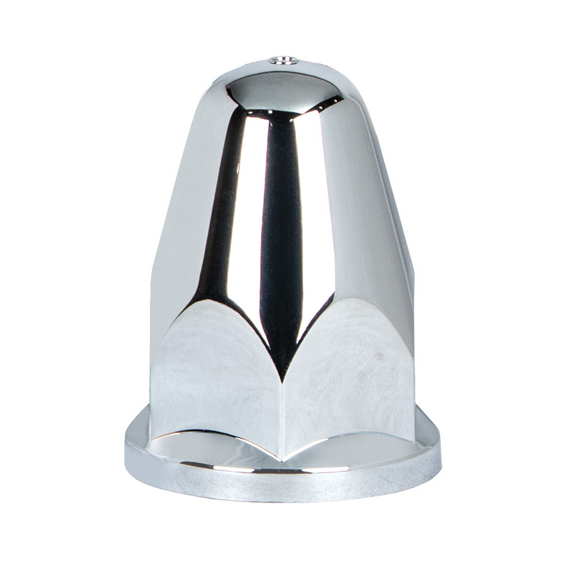 UP-10060CB 33mm X 2-5/8" Chrome Plastic Bullet Nut Covers With Flange - Push-On (60-Pack)
