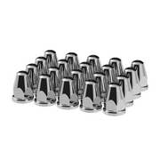 UP-10060 33mm X 2-5/8" Chrome Plastic Bullet Nut Covers With Flange - Push-On (Box of 20)