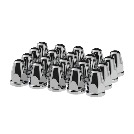 UP-10060 33mm X 2-5/8" Chrome Plastic Bullet Nut Covers With Flange - Push-On (Box of 20)