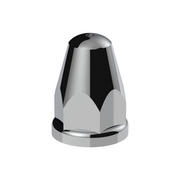 UP-10060 33mm X 2-5/8" Chrome Plastic Bullet Nut Covers With Flange - Push-On (Box of 20)