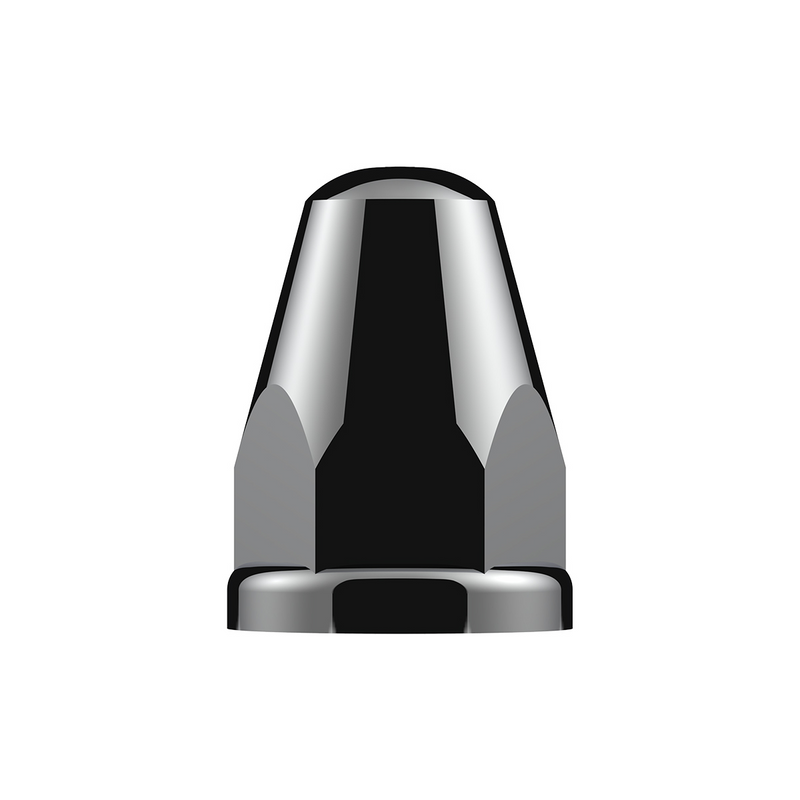 UP-10060 33mm X 2-5/8" Chrome Plastic Bullet Nut Covers With Flange - Push-On (Box of 20)