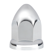 UP-10061 1-1/2" x 2-3/4" Chrome Plastic Bullet Nut Covers With Flange - Push-On (20-Pack)