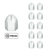 UP-10062P 1" x 1 5/8" Chrome Plastic Bullet Nut Cover - Push-On (10 Pack)